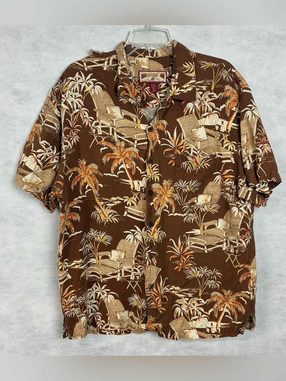 Vintage Caribbean Joe Hawaiian /Rockabilly Men's Shirt Size Large Flaw